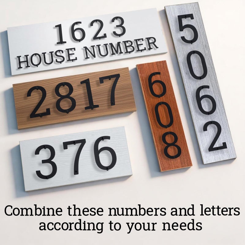Ya_chtttwo 3" 4" 5" 6" 8" Stainless Steel Floating House Numbers, Metal House Numbers for Outside, Modern Address Number, Black Door Number for Mailbox, Garden, Yard, Apartment (4" 1) - Image 5
