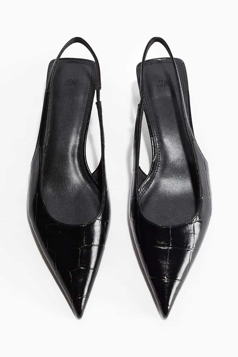 H&M Kitten-heeled pointed slingbacks