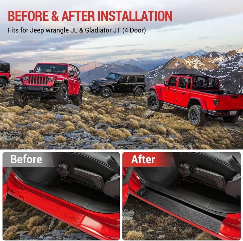 Utiiy Door Sill Guards Kit for Jeep Wrangler and Gladiator - Image 3