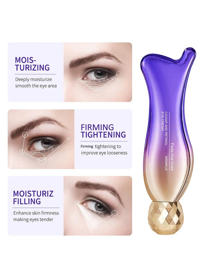 Easilydays Caviar+Retinol Eye Cream for Wrinkles, 360° Massage Under Eye Cream Face and Eye Serum Firming and Lifting, Instant Hydrating, Deep Moisturizing for Dark Circles Puffiness Fine Lines, Bags - Image 4