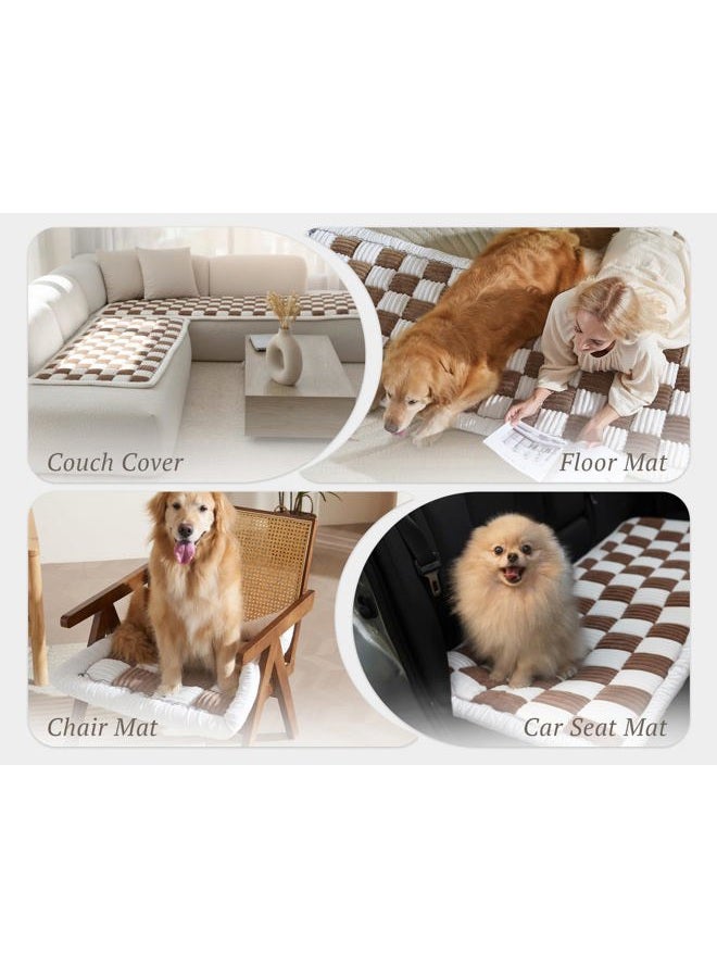 ODreamyDogs CouchCover Pet Sofa Couch Cover for Dogs Washable Dog Blanket for Bed Couch Protector for Dogs Funny Fuzzy Pet Couches Dog Covers for Sofa Pad Coach Cover 27.6x59in Dark Chocolate Brown - Image 5