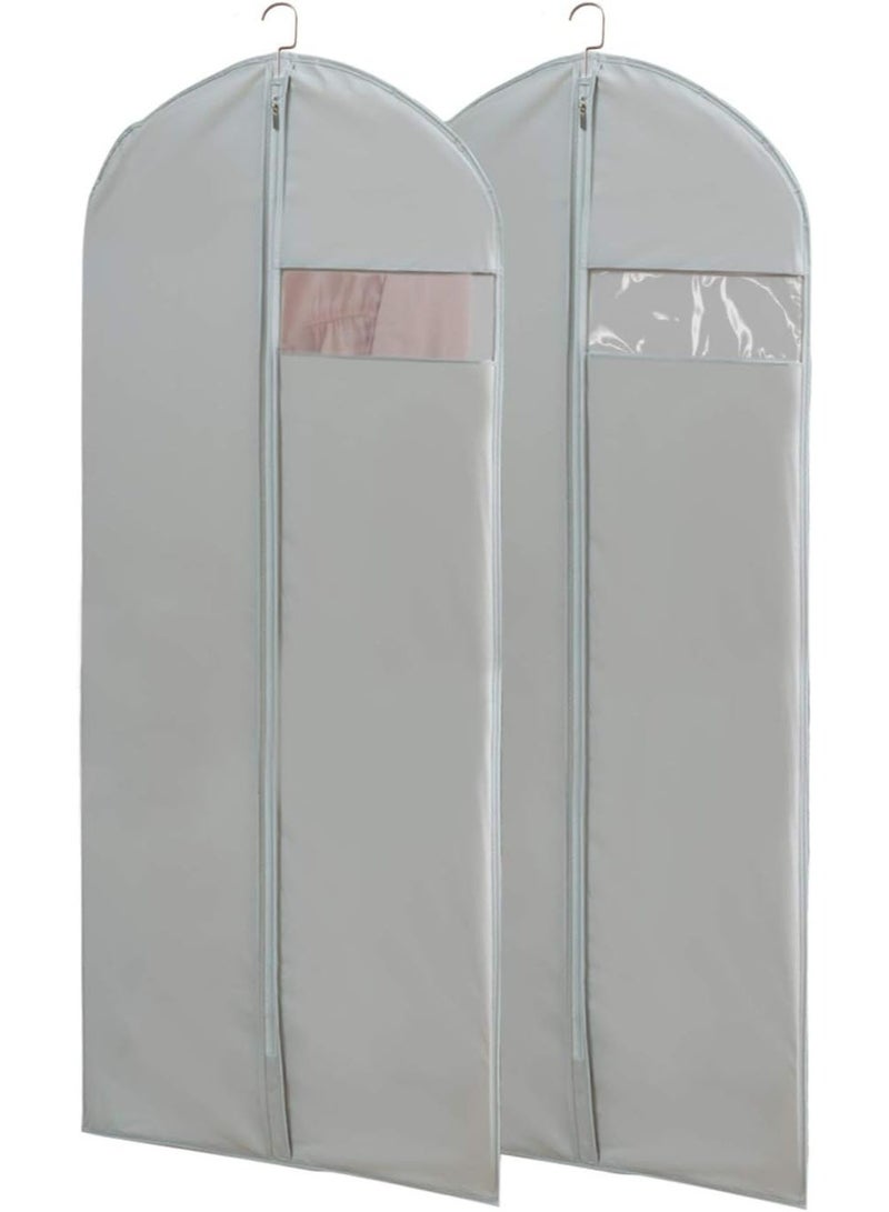jaexest Dress Bags for Gowns Long – 65 Inch Clear Garment Bag Set of 2 with Transparent Window Zipper Closure for Closet Storage Travel – 23.3" x 65" - Image 1