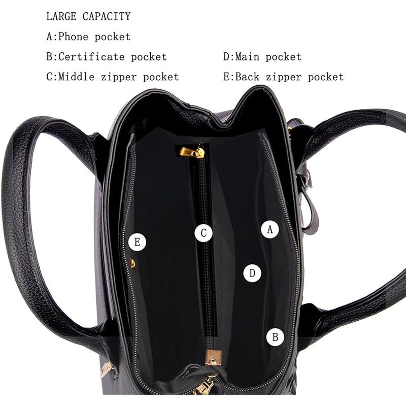 Jeniulet Purses and Handbags for Women Fashion Ladies PU Leather Top Handle Satchel Shoulder Tote Bags - Image 5