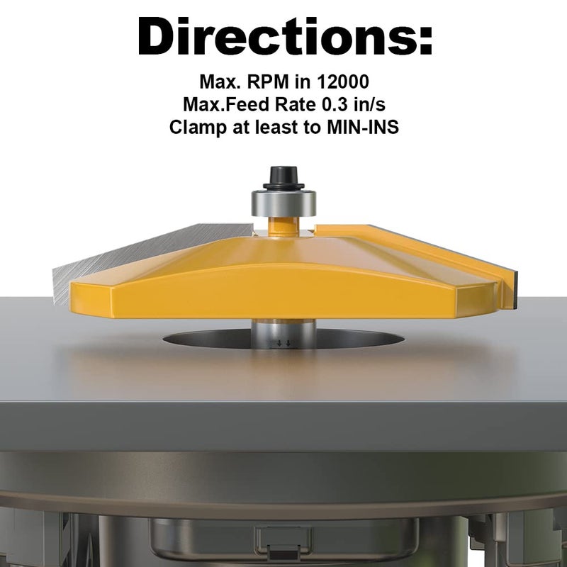 FivePears Bevel Raised Panel Router Bit 1/2 Inch Shank for Making Cabinet Door, 3-1/2-Inch Diameter, Used in Combination with Rail and Stile Router Bit - Image 5