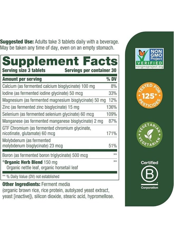 MegaFood Balanced Minerals - Calcium, Fermented Magnesium Glycinate, Zinc, Selenium, GTF Chromium, Molybdenum, Nettle Leaf, Horsetail Leaf - Made Without 9 Food Allergens - 90 Tablets (30 Servings) - Image 2