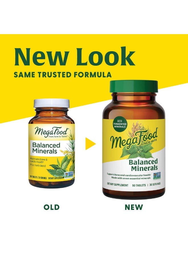 MegaFood Balanced Minerals - Calcium, Fermented Magnesium Glycinate, Zinc, Selenium, GTF Chromium, Molybdenum, Nettle Leaf, Horsetail Leaf - Made Without 9 Food Allergens - 90 Tablets (30 Servings) - Image 3