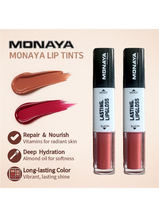 Monaya G005 Matte & Moist Lasting Lip Gloss -Long-Lasting, Moisturizing, Non-Drying Matte Finish, 2x3ml - Image 4