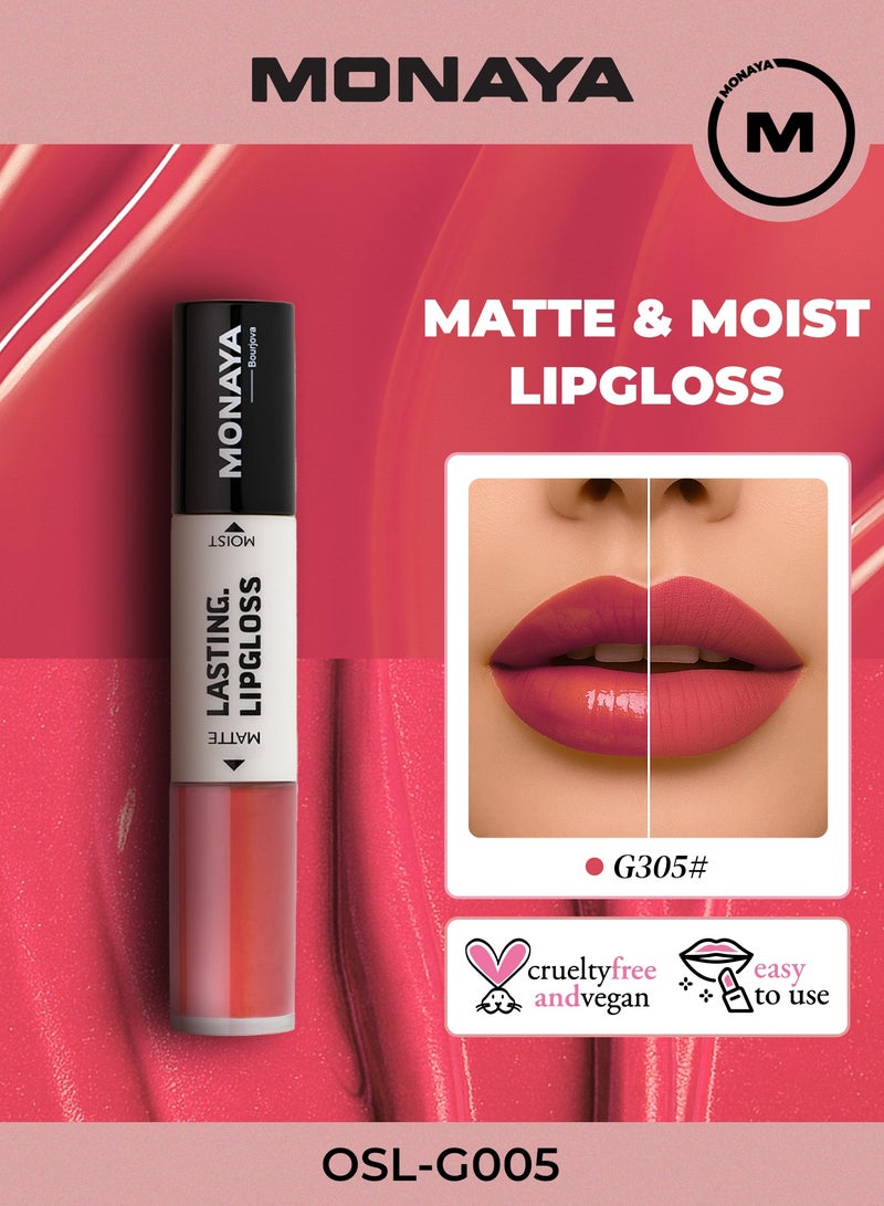 Monaya G005 Matte & Moist Lasting Lip Gloss -Long-Lasting, Moisturizing, Non-Drying Matte Finish, 2x3ml - Image 1