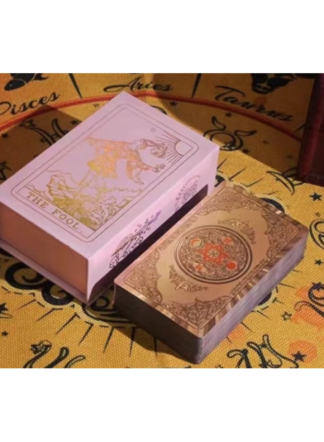 بطاقات التارو المصنوعة من رقائق معدنية، تعليمات مطبوعة ملونة، دليل لعبة الطاولة، بطاقات التارو البلاستيكية البلاستيكية المقاومة للماء - اللون: 534# بطاقات التارو عين الشيطان الأسود - المواصفات: بطاقات التارو اختيارية مع التعليمات الصينية - Image 5