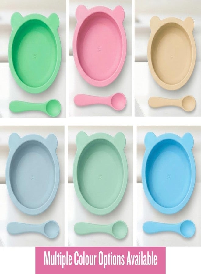TAG24 Silicone Baby Feeding Bowl and Spoon Set for Babies with Suction Base, BPA-Free, Non-Slip, Safe for Infants and Toddlers Mealtime (Light Green) - Image 3