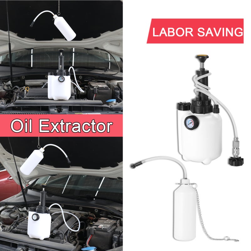 Brake Bleeder: 3L Large Capacity with 1L Suction Bottle - Easy To Read Colorful Pressure Gauge Brake System Bleeding Tool for Home Automotive Vehicle Maintenance - Image 3