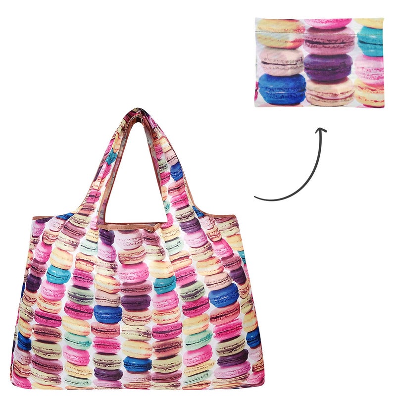 allydrew Large Foldable Tote Nylon Reusable Grocery Bag  Macarons - Image 5