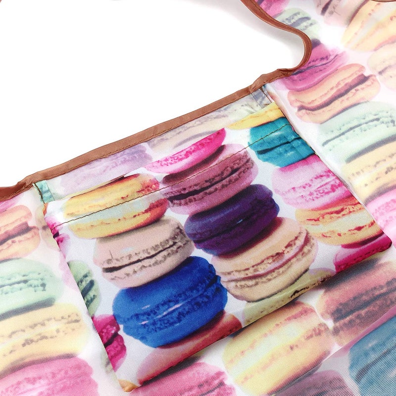 allydrew Large Foldable Tote Nylon Reusable Grocery Bag  Macarons - Image 4