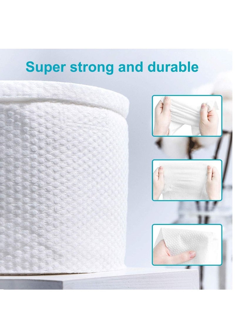 SYOSI Pure Cotton Dry Wipes, Soft Baby Face Tissues Disposable Face Towel, Cotton Tissues for Sensitive Skin, Unscented Cleaning Facial Towels Make-Up Remover Wipes, Disposable Beauty Towels 150 pieces  - Image 2