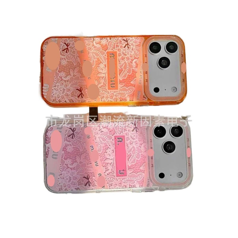 غطاء واقي بTPU باللون وردي من مادة TPU لـ iPhone 15 / 15 Plus / 15 Pro / 15 Pro Max مع نافذة كبيرة ومقاوم للبقع مع نقش محكم للطاولة للمكتب المنزلي للعائلة - Image 2