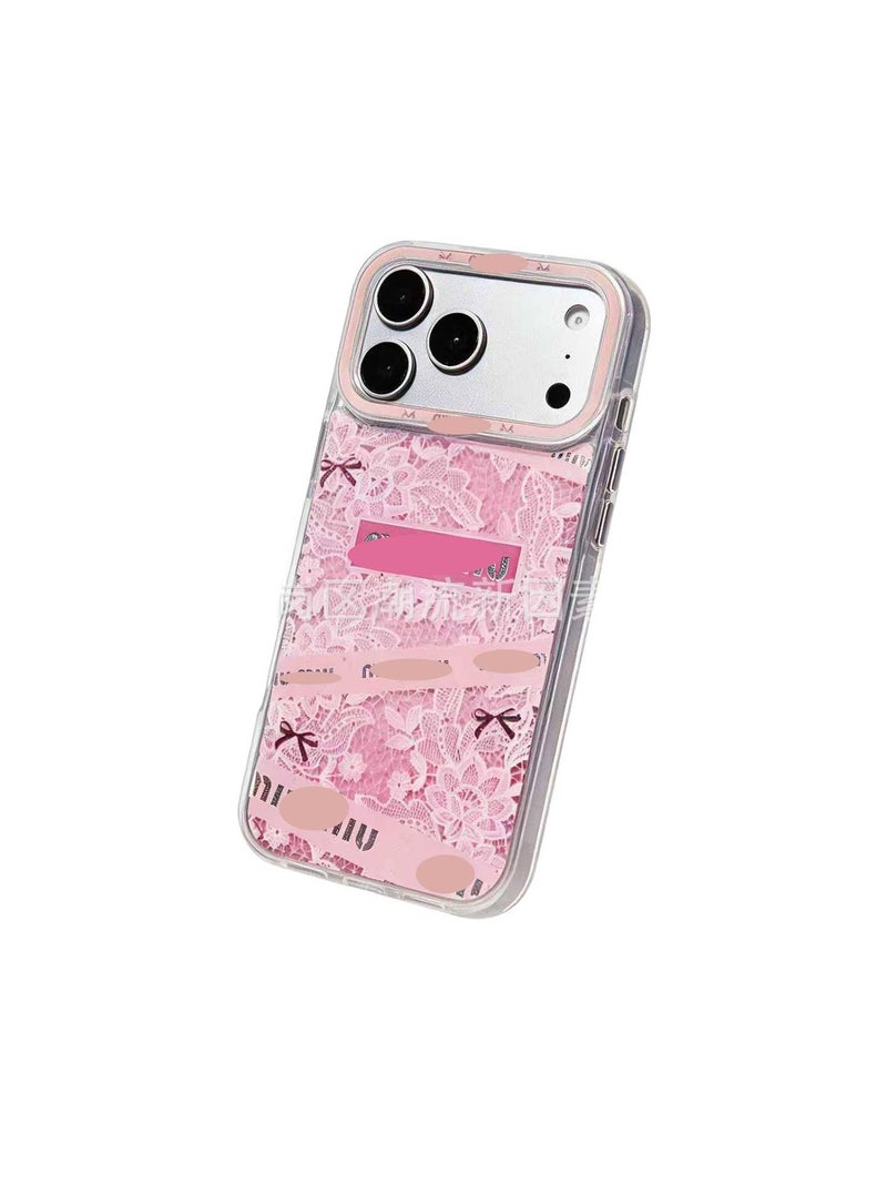 غطاء واقي بTPU باللون وردي من مادة TPU لـ iPhone 15 / 15 Plus / 15 Pro / 15 Pro Max مع نافذة كبيرة ومقاوم للبقع مع نقش محكم للطاولة للمكتب المنزلي للعائلة - Image 1