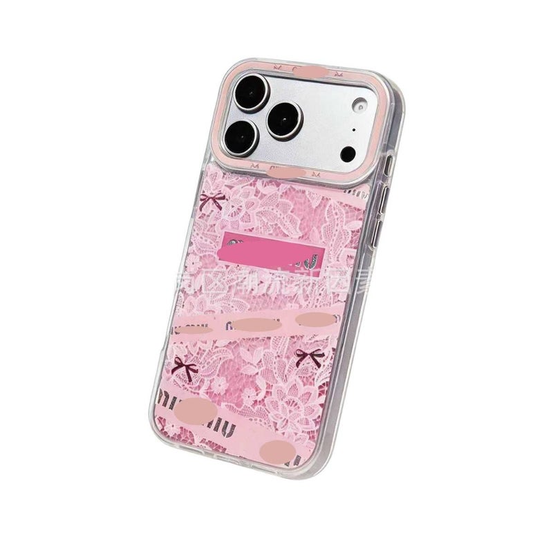 غطاء واقي بTPU باللون وردي من مادة TPU لـ iPhone 15 / 15 Plus / 15 Pro / 15 Pro Max مع نافذة كبيرة ومقاوم للبقع مع نقش محكم للطاولة للمكتب المنزلي للعائلة - Image 4