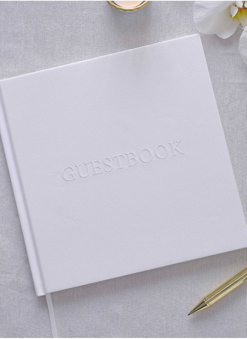 Ginger Ray White Guestbook Elegant Wedding Journal - Image 1