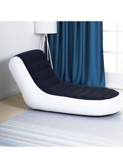 Flocking L-shaped single inflatable sofa lazy sofa outdoor home inflatable leisure sofa foldable recliner 170*110*90cm