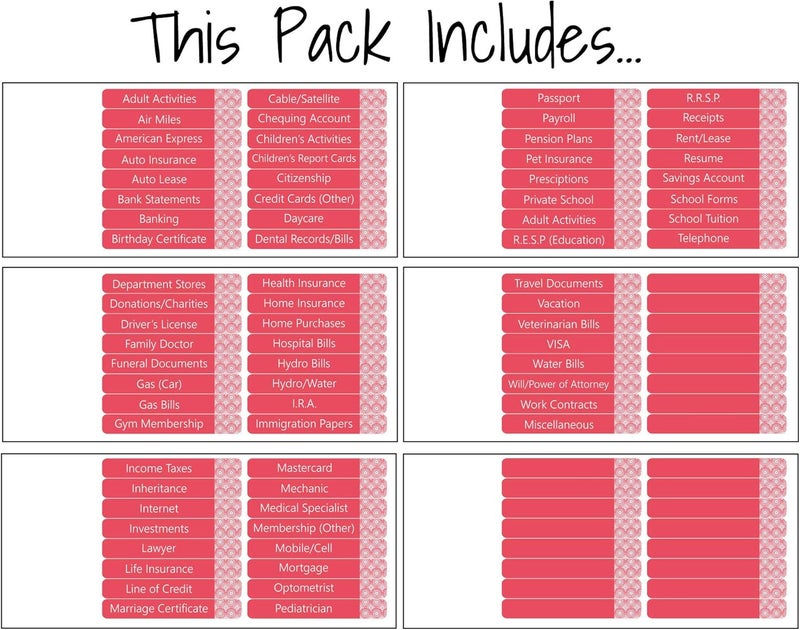 Lovable Labels File Labels, 91 Pre-Printed and 5 Blank File Folder Labels, These File Folder Tab Sticker Labels Keep Your Filing Folders Organized. (Bright Retro) - Image 3