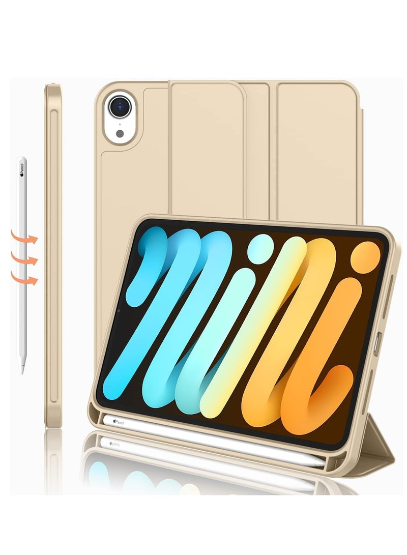ELTRAZONE NEW Smart Case with Pencil Holder for iPad Mini 6 - Trifold Stand, Soft TPU Back, Auto Wake/Sleep, Dust Proof, Anti-Fingerprint, Heavy Duty Protection – iPad Mini 6 Case - Image 1