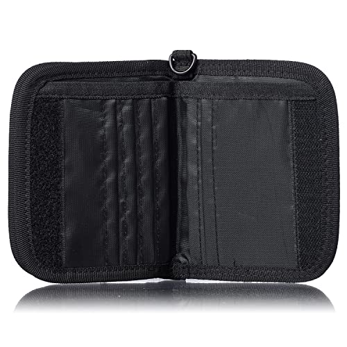 Umbro for Men, Kids Zippered Bi-Fold Minimalist Slim Nylon Wallet (Black) - Image 3