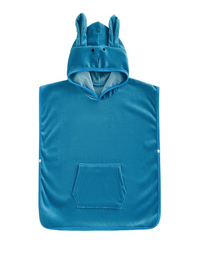 Multitrust Toddler Baby Girl Boy Terry Beach Swimsuit Cover Up Ears Hooded Pool Bath Poncho Cloak Bathing Suit Cover-Up (Blue, 2-3T) - Image 1