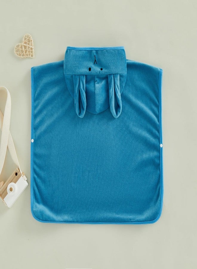 Multitrust Toddler Baby Girl Boy Terry Beach Swimsuit Cover Up Ears Hooded Pool Bath Poncho Cloak Bathing Suit Cover-Up (Blue, 2-3T) - Image 5