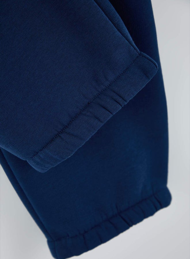 trendyol Indigo Plus Size Regular/Normal Cut Rubber Leg Jogger Fleece Sweatpants - Image 3