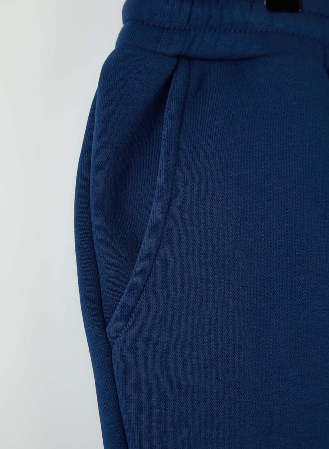 trendyol Indigo Plus Size Regular/Normal Cut Rubber Leg Jogger Fleece Sweatpants - Image 2