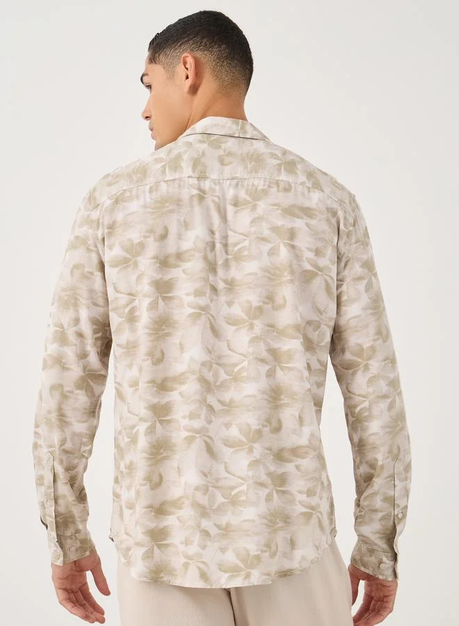 Styli Styli All-Over Print Long Sleeve Regular Fit Shirt