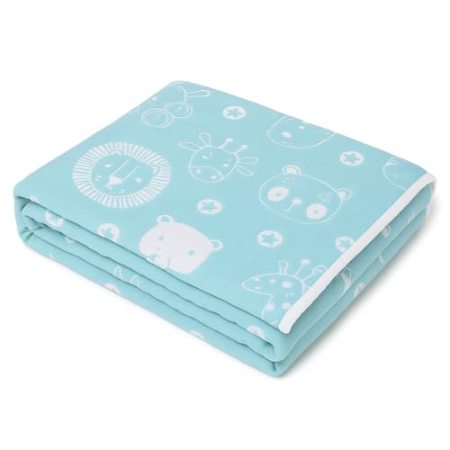 TIDY SLEEP Yarn Dyed Kids Blanket (140 ×100 cm) | Ultra-Soft Cozy Four-Layer Design for Infants Toddlers & Kids Upto 2 to 6 Years | Lightweight, Breathable All-Season Blanket (Blue Party Animals) - Image 5