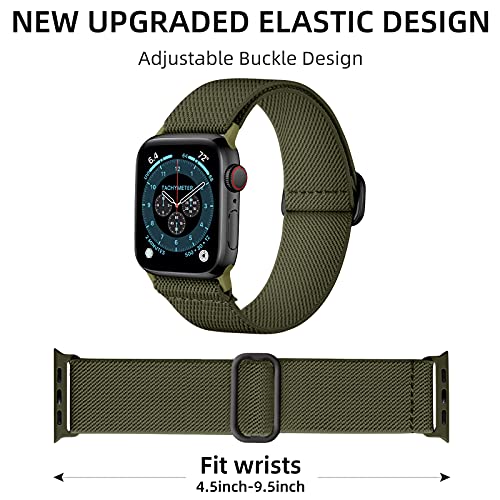 DaQin 3 Pack Stretchy Solo Loop Compatible with Apple Watch Bands for Men 42mm 41mm 40mm 38mm, Soft Nylon Braided Elastic Strap for iWatch Band Series 11 10 9 8 7 6 5 4 3 SE Ultra 3 Ultra 2 Ultra - Image 2