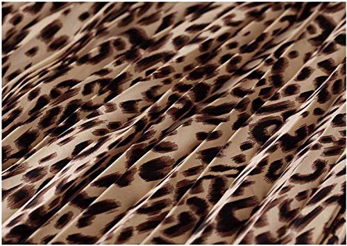 Basoteeuo Womens Skirt Leopard Print Midi Long Shirring Skirts High Waisted A Line Skirtss Yellow XXL - Image 4
