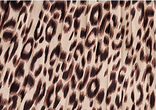 Basoteeuo Womens Skirt Leopard Print Midi Long Shirring Skirts High Waisted A Line Skirtss Yellow XXL - Image 5