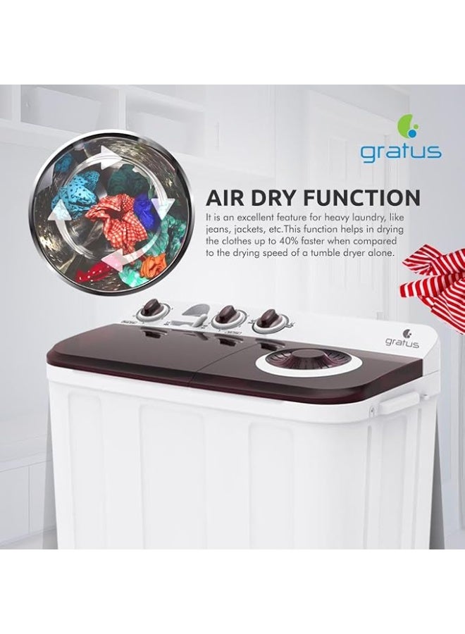 gratus 15 KG Top-Load Semi-Automatic Washing Machine | White | Lint Filter & Spin-Dry | Model GSWM15KCDX1 - Image 5