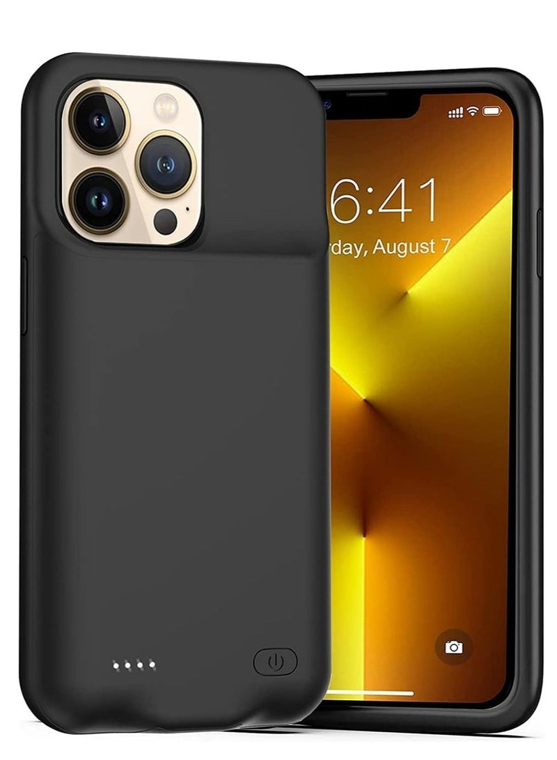 NTECH Battery Case For iPhone 13 Pro Max, (4500mAh) Rechargeable Portable Charging Case for iPhone 13 Pro Max (6.7 inch) Extended Battery Pack Protective Charger Case Black, - Image 1