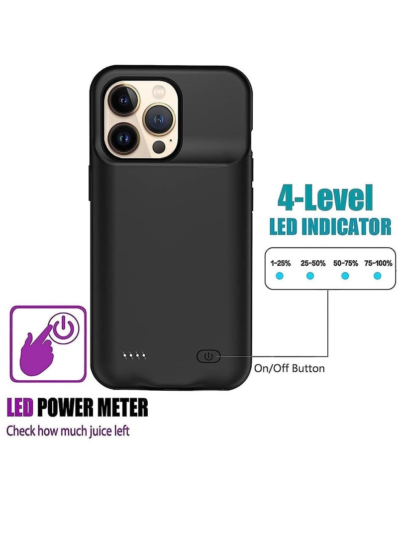 NTECH Battery Case For iPhone 13 Pro Max, (4500mAh) Rechargeable Portable Charging Case for iPhone 13 Pro Max (6.7 inch) Extended Battery Pack Protective Charger Case Black, - Image 3
