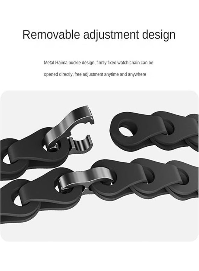 Strap for Xiaomi Mi Band 8/Mi Band 9, Stainless Steel Replacement Strap Watch Wristband, Securely Clasp Design for Xiaomi Mi Fit Band 9/8 Band (Black Hollow) - Image 3
