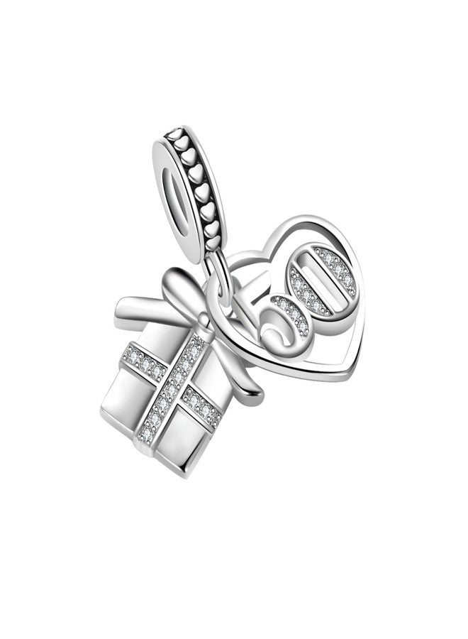 MiiFort Sparkling Gift Box 50 Birthday Anniversary Love Heart Dangle Charm fits Pandora Charms Moments Bracelets Celebration Bead Cubic Zirconia - Image 3