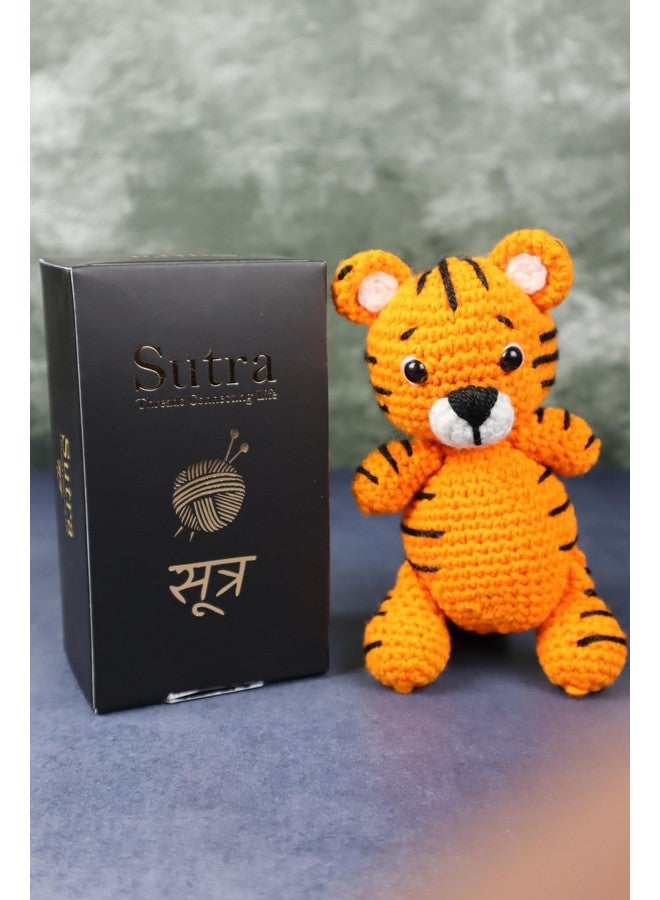 سوترا لعبة نمر سوترا بيبي كروشيه | لعبة حيوان محشو | لعبة نمر صوفية مصنوعة يدويًا ومحبوكة يدويًا | أفضل لعبة هدية لعيد الميلاد وحفلات استقبال المولود | ألعاب ناعمة مقاس 5 × 3 بوصات للرضع من البنات والأولاد - Image 4