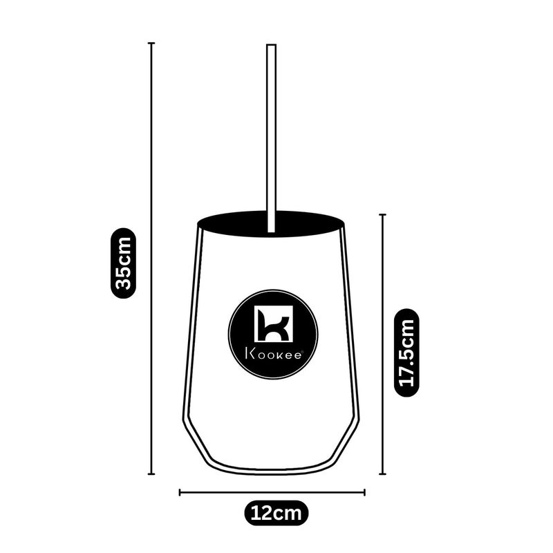 Kookee Ceramic Toilet Cleaner Brush with Holder Stand for Bathroom, Commode, Washroom, Toilet Cleaning Brush, White (11502) - Image 5