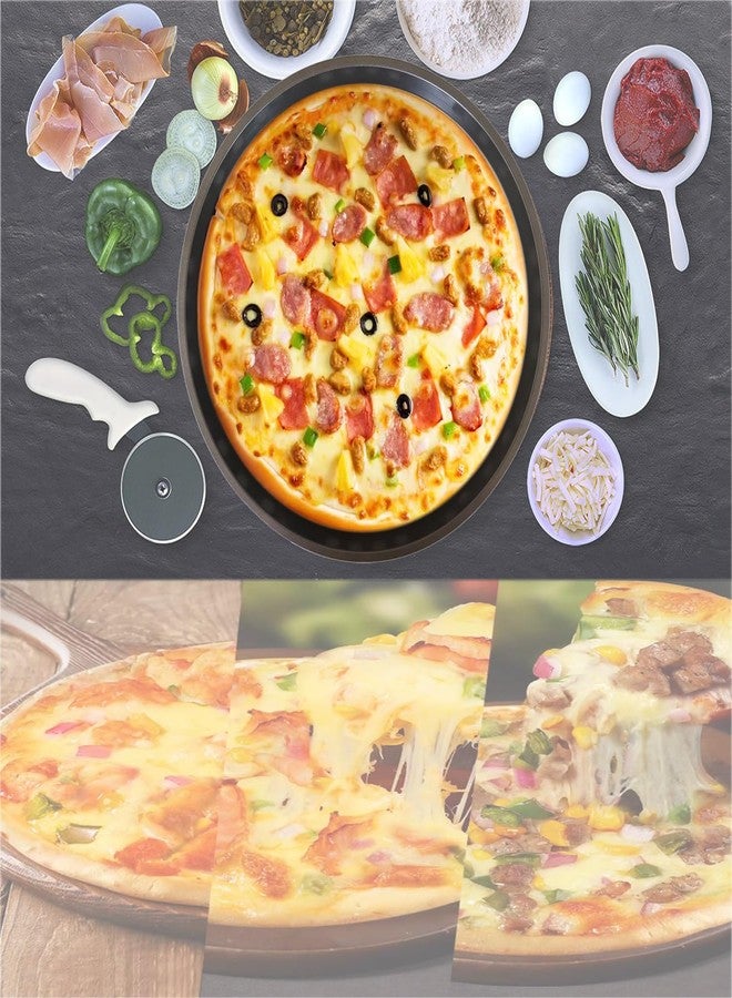 Heluok 2 Pack Pizza Pan with Holes, Pizza Tray for Oven, Carbon Steel Perforated Pizza Pans, Nonstick Round Pizza Baking Pan for Frozen & Homemade Pizza Home Kitchen Restaurant - 11 Inch, Black - Image 4