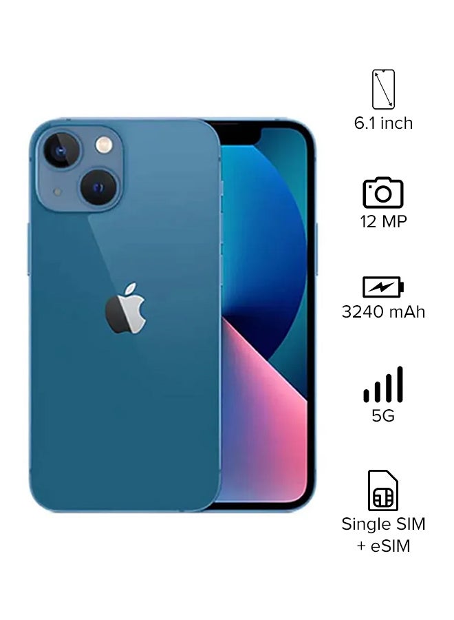 ابل  هاتف آيفون 13 بذاكرة داخلية سعة 128 جيجابايت يدعم تقنية 5G مع تطبيق فيس تايم بلون أزرق - إصدار عالمي - Image 1