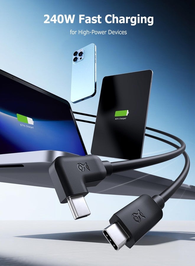 Cable Matters 20Gbps Right Angle USB C Cable - 6ft, Supports Up to [8K@30Hz / 4K@120Hz Video, 240W Charging, 20Gbps Data Transfer] 90 Degree USB C Cable, Right-Angle USBC to USBC Cord - Image 3