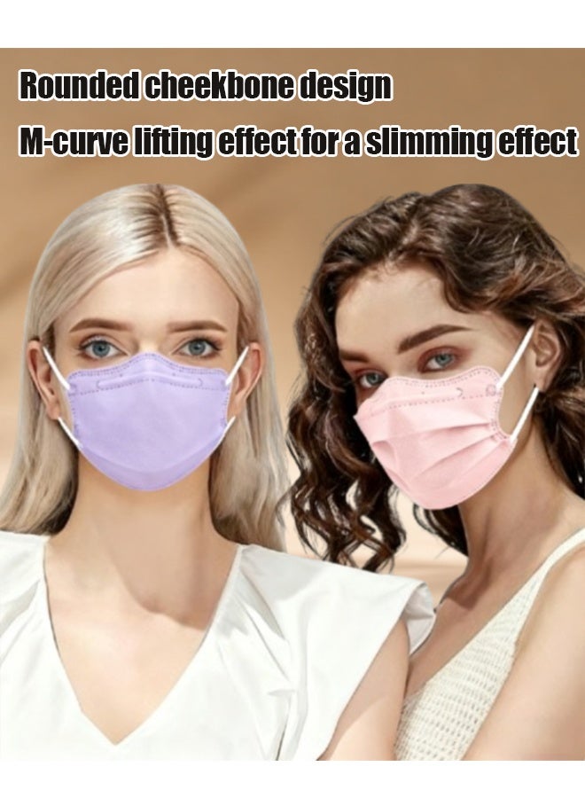 50-Piece Pack of Multi-colored Disposable Masks, Three-Layer Protection Design, Wide and Flat Ear Loops, Skin-Friendly and Breathable, Suitable for Daily Wear - Image 5