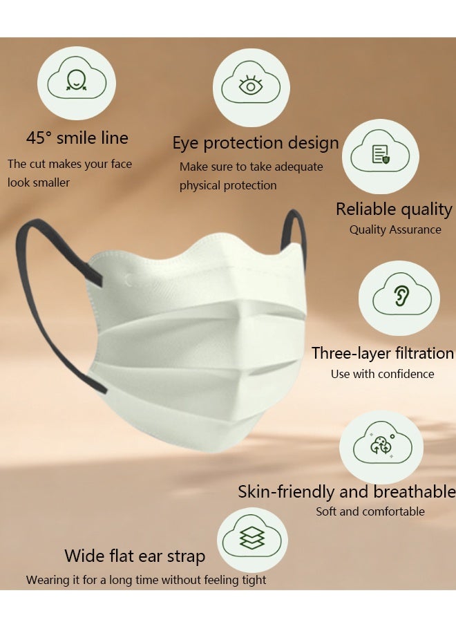 50-Piece Pack of Multi-colored Disposable Masks, Three-Layer Protection Design, Wide and Flat Ear Loops, Skin-Friendly and Breathable, Suitable for Daily Wear - Image 4
