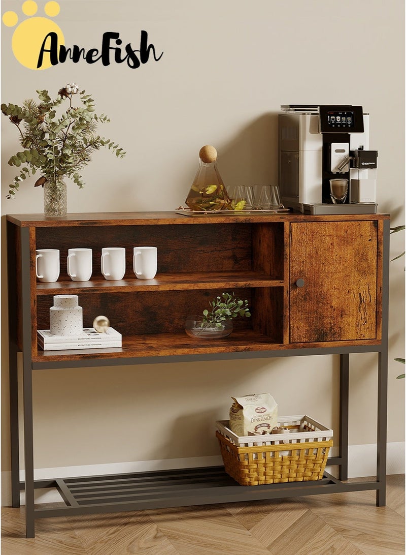 AnneFish 2PCS 100*30*80cm Coffee Corner Cabinet Sideboard Table Kitchen Bakers Rack Coffee Bar Display Cabinet For Kitchen And Living Room Entryway Dining Room - Image 4