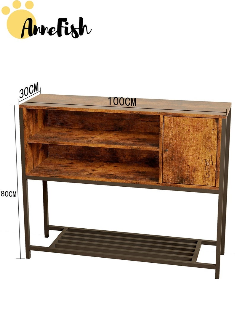 AnneFish 2PCS 100*30*80cm Coffee Corner Cabinet Sideboard Table Kitchen Bakers Rack Coffee Bar Display Cabinet For Kitchen And Living Room Entryway Dining Room - Image 3