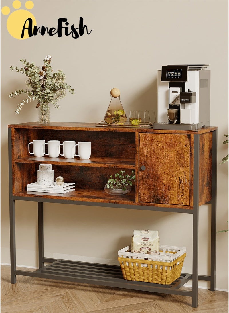 AnneFish 2PCS 100*30*80cm Coffee Corner Cabinet Sideboard Table Kitchen Bakers Rack Coffee Bar Display Cabinet For Kitchen And Living Room Entryway Dining Room - Image 5